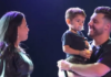 Vídeo: Murilo Huff homenageia Marília Mendonça e canta com Léo no colo