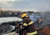 Palmeiras de Goiás: Motorista morre queimado dentro de carro durante incêndio em canavial, dizem bombeiros